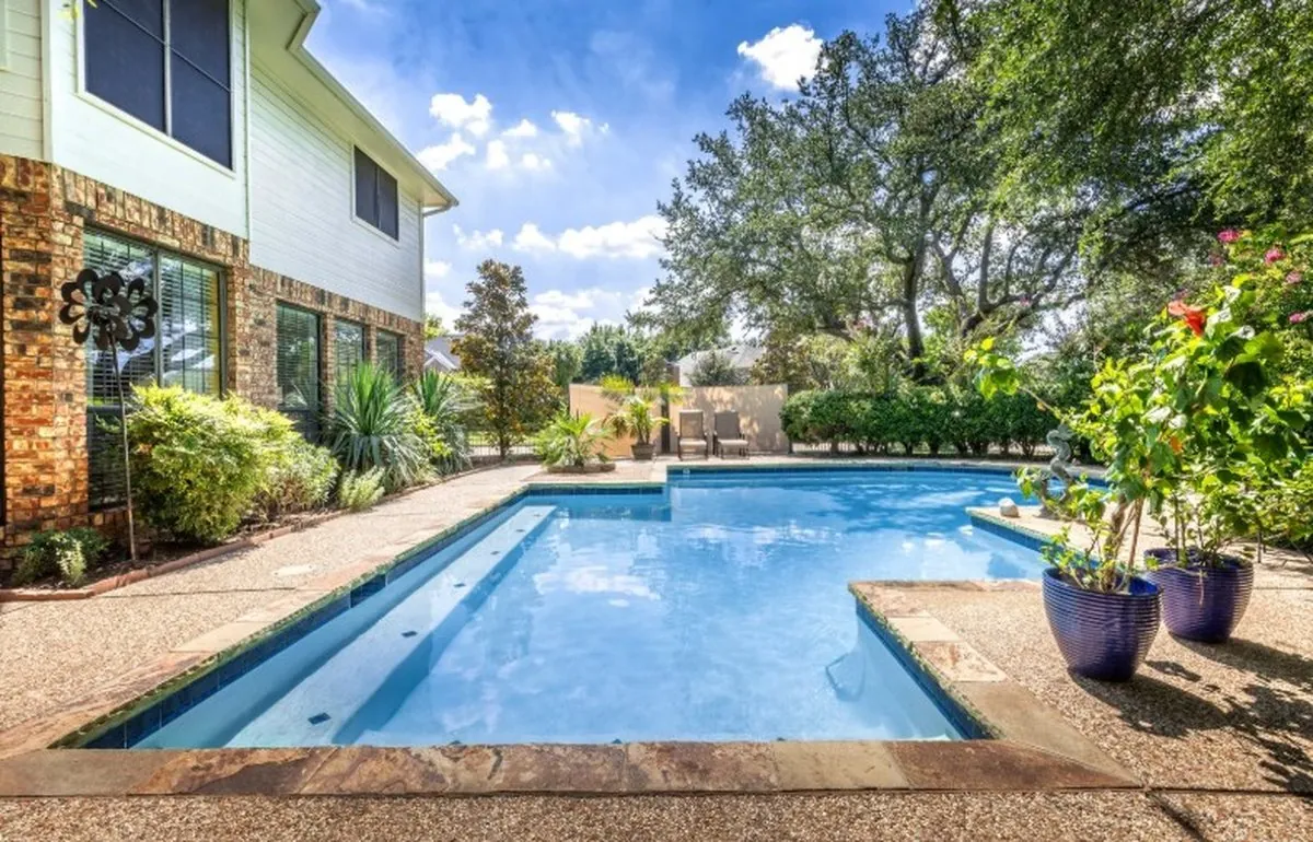 Completed pool and outdoor living space — Hunter's Lawn & Landscaping, Concord NC